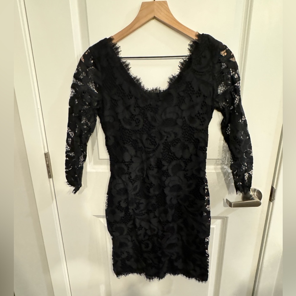 Diane von Furstenberg, Lace Black Dress, Size 0
